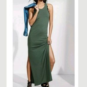 Express Olive Green Striped Maxi Dress - NWT